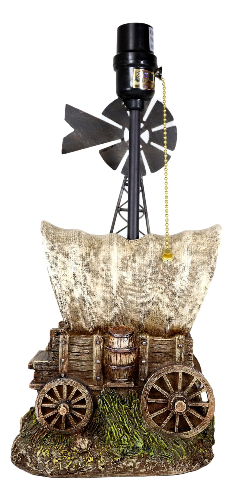 Country Western Rustic Cargo Carriage Wagon Farm Windmill Table Lamp With Shade