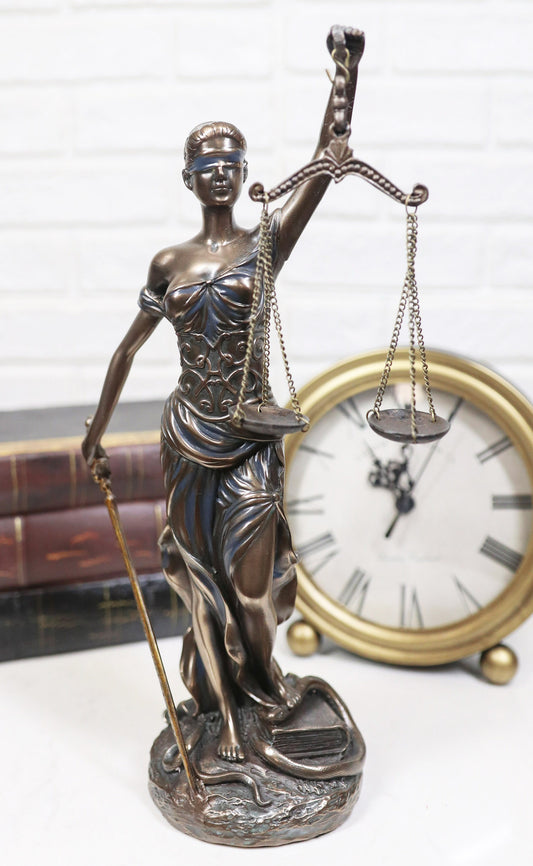 Ebros Greek Lady Goddess Of Justice La Justica Decorative Bronzed Resin Figurine - Ebros Gift