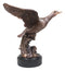 Rustic Pond Flying Mallard Duck Statue In Bronze Electroplated Resin Finish