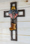 Ebros Western USA Flag Military Patriotic Fallen Soldier Memorial Wall Cross