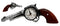 Ebros Wild Wild West Six Shooter Revolver Gun Decorative Table Clock Rustic