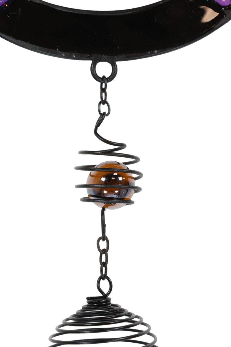 Stained Glass Pentagram Circle Sacred Geometry Metal Wind Chime Suncatcher