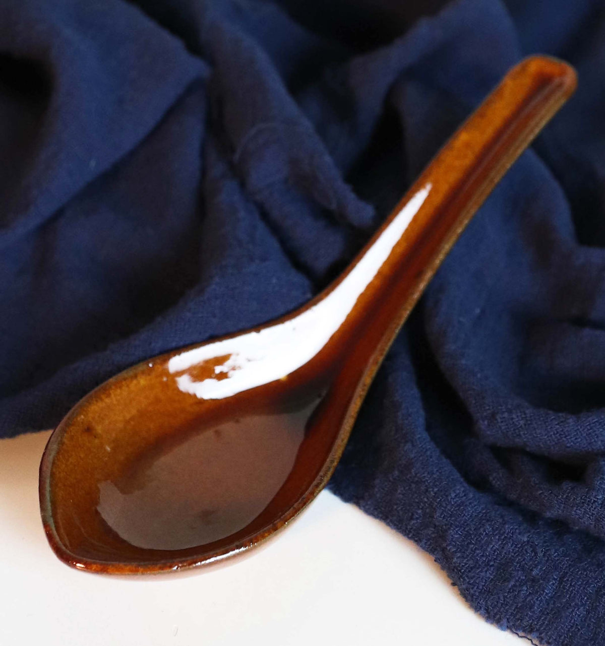 Ebros Made In Japan Modern Sleek Glazed Ceramic Cherry Red Soup Spoons Set Of 6 - Ebros Gift