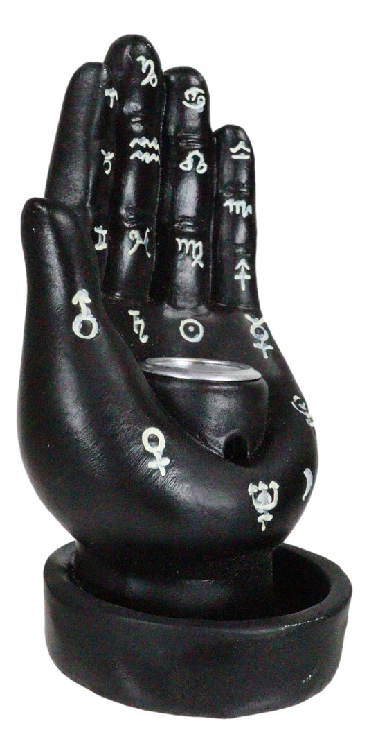 Wicca Black Fortune Teller Chirology Palmistry Hand Palm Backflow Incense Burner
