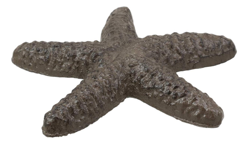 Ebros Cast Iron Ocean Coral Sea Star Shell Starfish Decorative Accent Statue in Rustic Bronze Finish 4.5" Wide Nautical Coastal Themed Decor for Wedding Beach Party Home Decorations DIY Crafts (2)