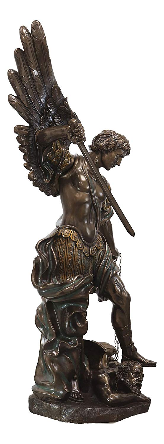 Life Sized Saint Michael The Archangel Slaying Lucifer Satan Statue 70"H Decor