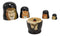 Ebros Gift Black Safari Jungle Animals Cats Lion Tiger Cheetah Jaguar Tabby Cat Wooden Toy Stacking Nesting Dolls 5 Piece Set Hand Painted Wood Decorative Collectible Matryoshka Doll Toys