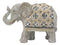 Ebros Large Gold Accent Mosaic Design Noble Elephant With Trunk Up Statue 9"L