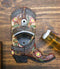 Vintage Rustic Western Longhorn Steer Cowboy Boot Wall Beer Bottle Cap Opener