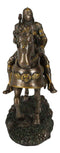 Medieval Suit Of Armor Knight With Large Shield And Axe On Horse Figurine