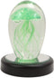 Ebros Art Glass Glow in The Dark Translucent Jellyfish With LED Base (Green)