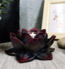 Ebros Lotus Meditation Flower Tea Light Candle Holder 4.5"W (Bronze Patina)