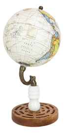 Rustic Western Farmhouse World Atlas Map Globe Desktop Standing Decor Accent 10"