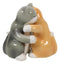 Ebros Ceramic Yellow And Gray Cats Couple Hugging Dancing Salt Pepper Shakers Set