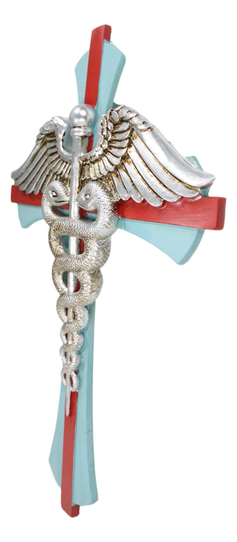 Physician Healer Caduceus Herald's Wand Entwined Serpents Winged Wall Cross