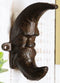 Pack Of 2 Rustic Cast Iron Rust Antiqued Celestial Half Crescent Moon Wall Hook
