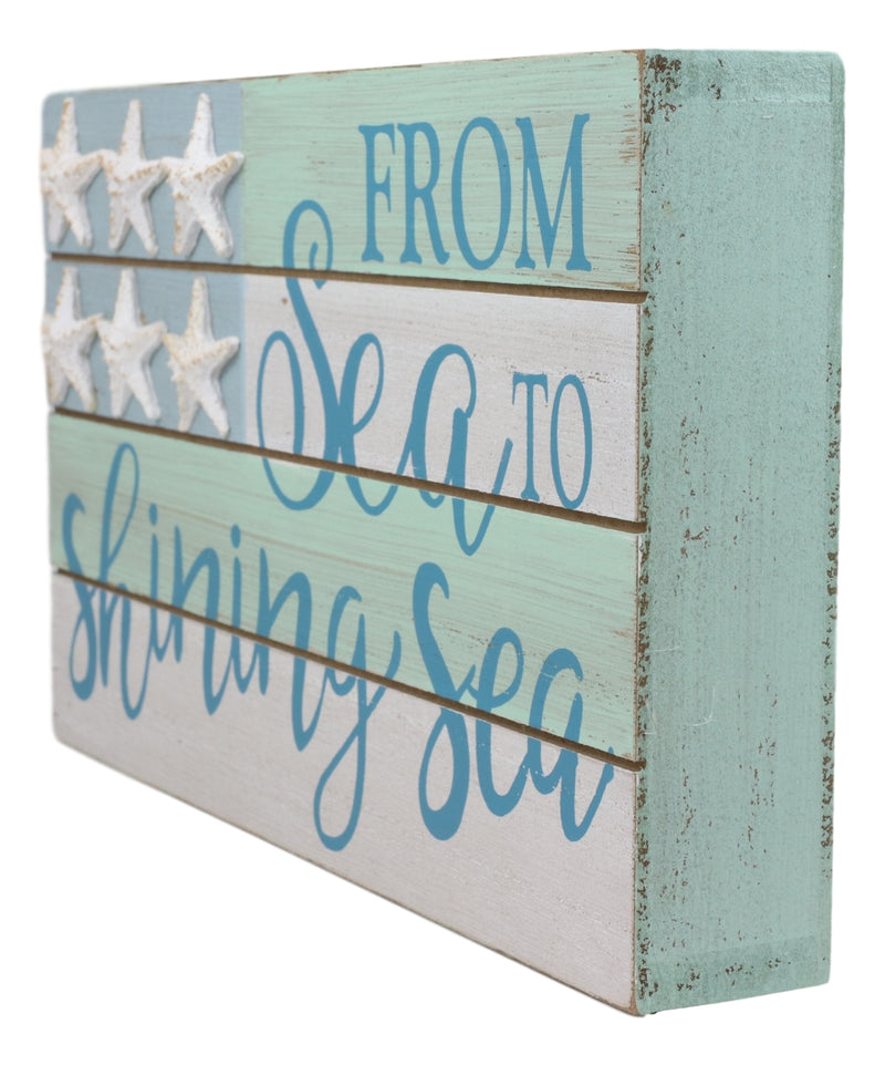 Ebros Nautical From Sea To Shining Sea Wall Decor Starfish Stars And Stripes Flag