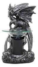 Ebros Skull Graveyard Dragon Electric Oil Burner Or Tart Warmer Statue 8.5" Tall