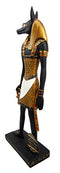 Ebros Egypt God Anubis Jackal Holding Ankh & Staff Slim Profile Figurine 10" H