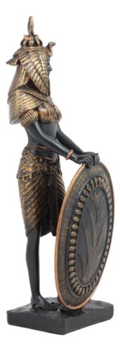 Ebros Egyptian Theme Isis Holding Shield Bronzed Resin Statue Sculpture Figurine - Ebros Gift