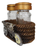Ebros Cowboy Revolver Six Shooter Pistol Western Star & Ropes Salt Pepper Shakers Set