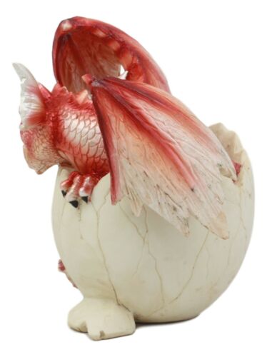 January Birthstone Dragon Egg Statue Red Gem Birthday Dragon Hatchling Figurine - Ebros Gift