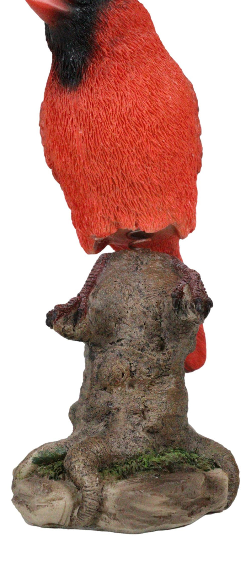 Wild Northern Red Cardinal Bird Perching on Tree Stump Spring Bouncing Figurine
