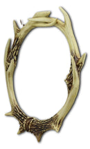 Ebros 19" High Western Rustic Hunters Entwined Stag Deer Antlers Rack Round Wall Mirror Decor Plaque Vintage Decorative Antler Racks Hanging Mirrors As Centerpiece Sculpture Beauty Vanity Accent - Ebros Gift