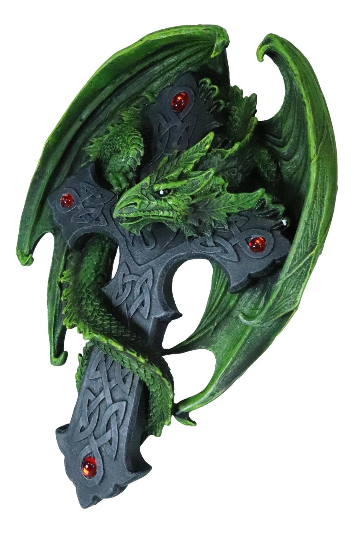Ebros Celtic Woodland Dragon Crucifix Wall Mount Sculpture Plaque Figurine Anne Stokes