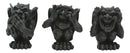 Whimsical Winged See Hear Speak No Evil Laughing Mini Gargoyle Figurines Set