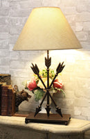 Ebros Crossed Arrows with Ring Center Base Desktop Table Lamps w/ Shade 27" Tall - Ebros Gift