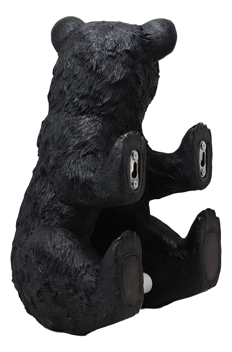 Ebros Large Stinky Stool Pooping Black Bear Toilet Paper Holder Figurine 13.5"Tall Powder Room Bathroom Wall Decor Plaque For Rustic Cabin Hunting Lodge Animal Bears Sculpture