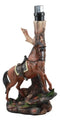 Ebros Light Fantastik Chestnut Brown Horse Stallion With Saddle Table Lamp With Shade