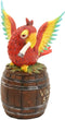 Vintage Barrell Parrot Scarlet Macaw Jewelry Trinket Secret Box 4.5"H