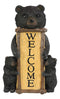 Rustic Forest Mama And Cubs Black Bears Family Welcome Sign Wall Decor Plaque