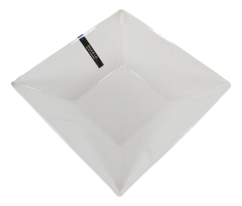 Ebros Pack Of 2 Kitchen And Dining Modern Contemporary Design Porcelain Square Bowls 35 Ounces 8.5"Diameter - Ebros Gift