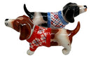 Ebros French Basset Hounds Magnetic Ceramic Salt Pepper Shakers Collectible Set