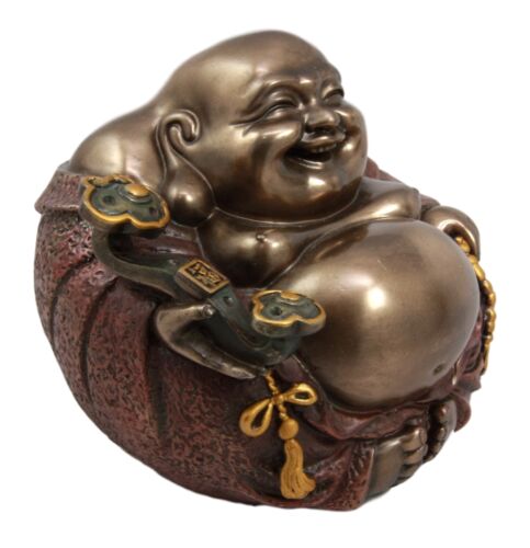Large Lucky Buddha Zen Monk Of Wealth Prosperity Hotei Dharma Figurine Talisman - Ebros Gift