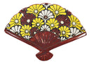 Ebros Set Of 4 Colorful Sunflowers Garden Oriental Fan Shaped Appetizer Sushi Plates