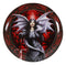 Set Of 4 Fantasy Warrior Maidens With Magic Rune Dragons Dessert Salad Plates