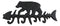 Cast Iron 9" Rustic Forest Black Bear On Fish Bone 4 Pegs Wall Hook Decor Plaque