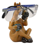 Caffeine Addict Brown Horse Drinking Coffee Eyeglass Spectacle Holder Statue