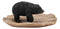 Ebros Rustic Forest Black Bear On Wood Base Soap Keys Coins Dish Resin Figurine