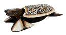 Balinese Wood Handicrafts Polkadot Shell Turtle Family Ashtray Box Figurine Set
