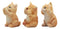 Three Wise Kittens See Hear Speak No Evil Tabby Cats Statue Set Animal Decor