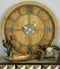 Rustic Vintage Mediterranean Brown Wooden Oversized Decorative Wall Clock 40"D