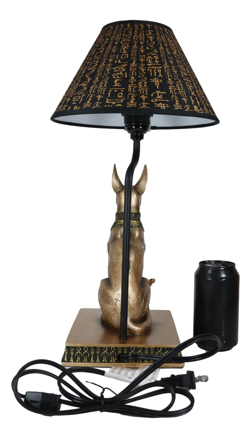 Bronzed Egyptian God Of Afterlife Death And Mummies Anubis Table Lamp Statue