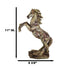 Rustic Western Rearing Prancing Horse in Faux Wooden Carving Resin Figurine