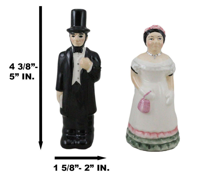 Patriotic American President Abraham Lincoln And Mary Salt Pepper Shakers Set