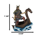 Ebros Nordic Viking Warrior on Viking Ship Collection Figurine 8 Inches Tall